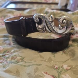 Vintage Brighton Croco-Embossed Leather Belt